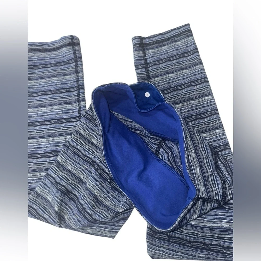 LULULEMON - Wunder Under Crop -  Space Dye Twist Sapphire Blue Multi Sz 4